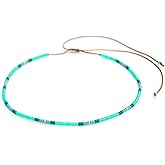 Beaded Choker Necklace for women and Teen Girls, Boho Bohemian Adjustable Colorful Seed Beads Necklace, Handmade Native American Style Jewelry by TRIBES