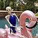 GOOBAT Giant Flamingo Inflatable Pool Float Toy, Swimming Party Lounge Floaty Raft for Kids or Adults, Rose Gold