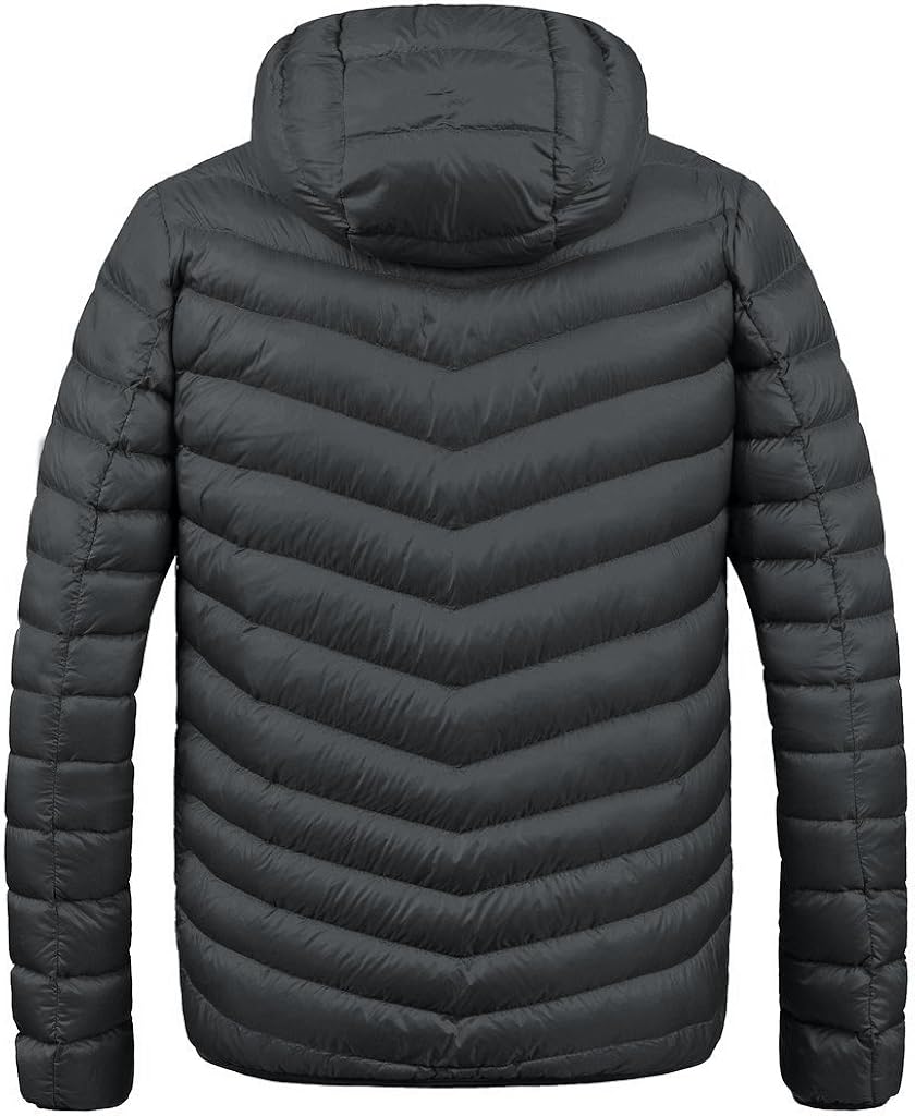 ZSHOW Men's Packable Down Jacket Hooded Lightweight Winter Coat: Clothing