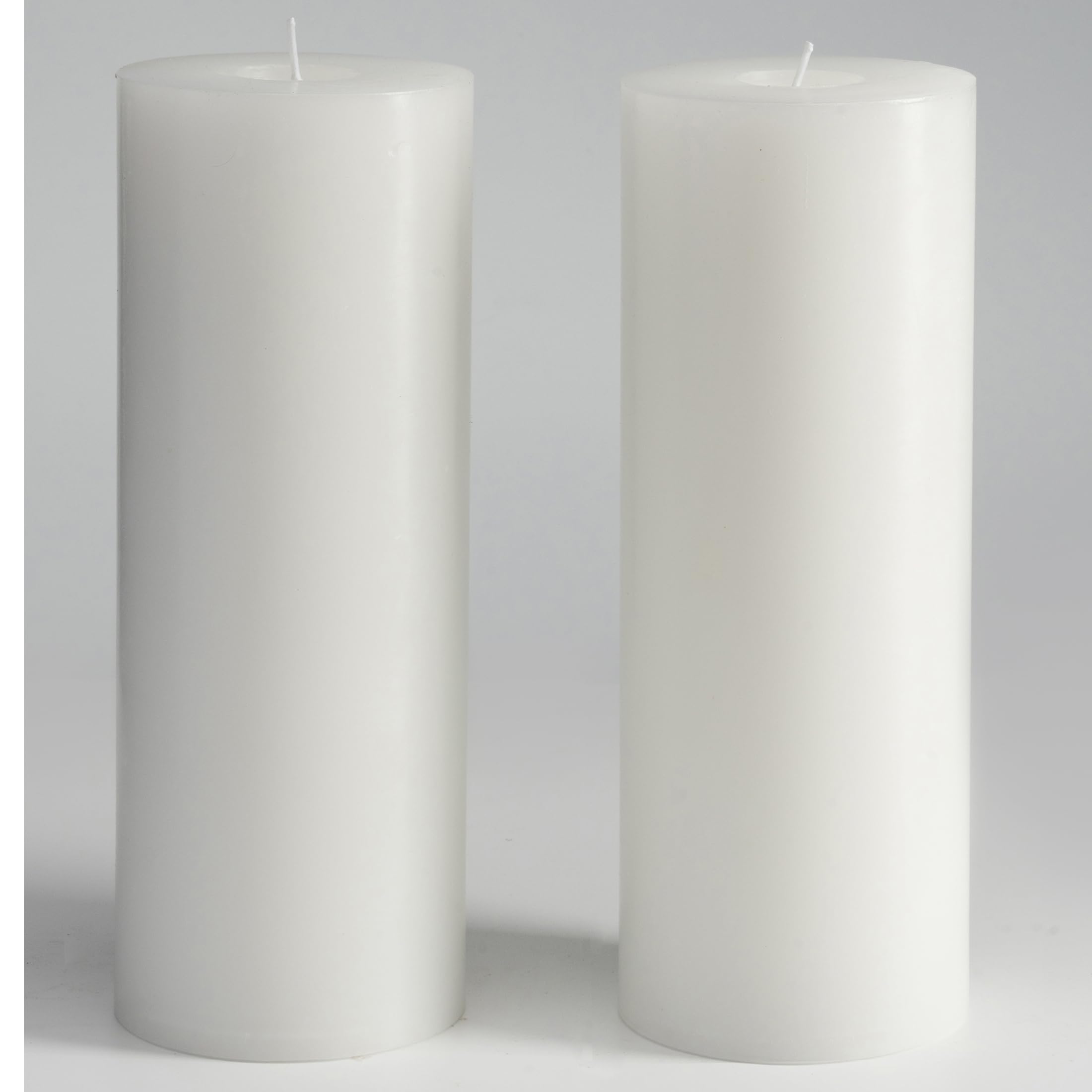 Memoward Pillar Candles White, Large Set of 2, Long Burning Time Approx. 100+ Hours, Clean Burning, Unperfumed, for Household, Celebrations and Catering Decoration, Dimensions 7.5 x 20 cm