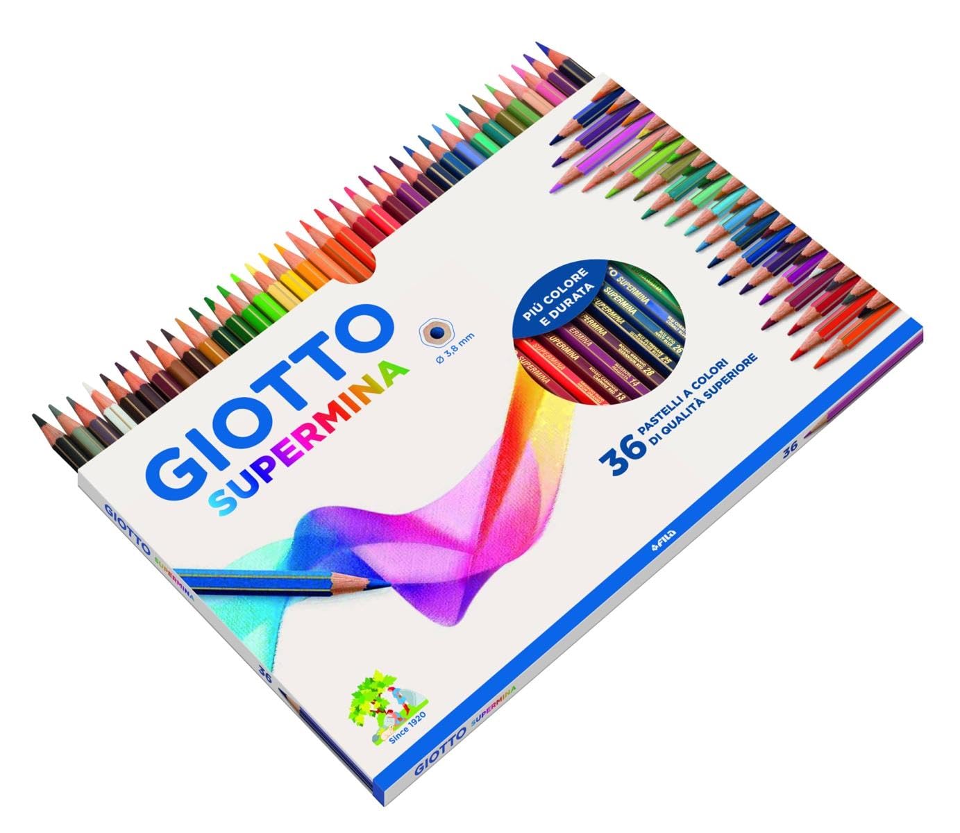 Giotto Supermina 36 pastelli a colori, assortiti, 36 Pezzi