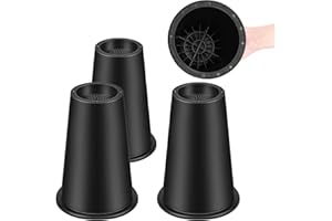 MCXYEM 4 Pack 8 INCH Round Bed Riser/Furniture Lift Bed/Bed risers/Furniture Lifter/Table risers/Frame Risers Create Under Bed Storage Heavy Duty for Furniture Height Adjustment Round Black (4Pack, 8 Inch)