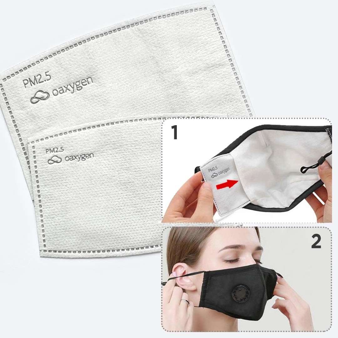 Activated Carbon Filter Anti Particle Dust-Proof Anti-Pollution for Breathing Insert Protective Replaceable Filters (2 PCS) Small