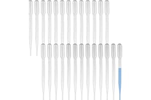 CCTVMTST 100 Pieces 3 ml Disposable Plastic Graduated Pasteur Transfer Pipettes 15.5 cm Length