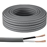 FIRMERST 12/2 Duplex Trailer Brake Wire, Pure Copper SAE J1128, Gray, 50FT