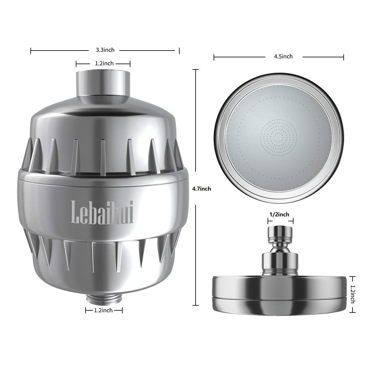 Aqua Eva Luxury Filtered Shower Head Set 15 Stage Shower Filter for Hard Water Removes Chlorine