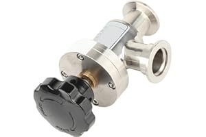 KF25 Valve, 304 Stainless Steel Right Angle Bellow Isolation Valve, High Vacuum, 304 Stainless Steel + Fluororubber + Corruga