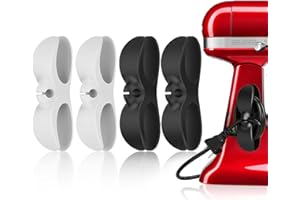 4PCS Cord Organizer For Appliances,UMUST Kitchen Appliance Cord Winder Holder, Cable Wrapper Stick Firmly for Coffee Maker Pressure Cooker (Black,White)