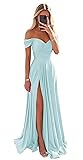 PEIYJYUSP Baby Blue Off Shoulder Bridesmaid Dresses