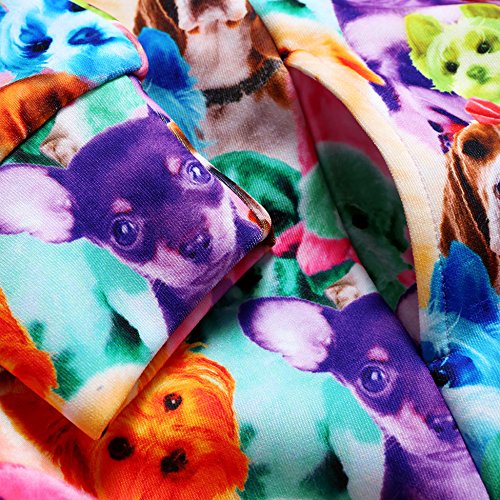 Jxstar Girl Bomber Jacket Cartoon Rainbow Dog Print