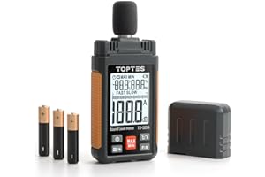 TopTes Decibel Meter, TS-501A Sound Level Meter with 2.25” Backlight LCD Screen, Portable SPL Tester with A Weighted, Range 30-130dB, Data Hold, MAX/MIN, Use for Home, Noisy Neighbor, Factory - Orange