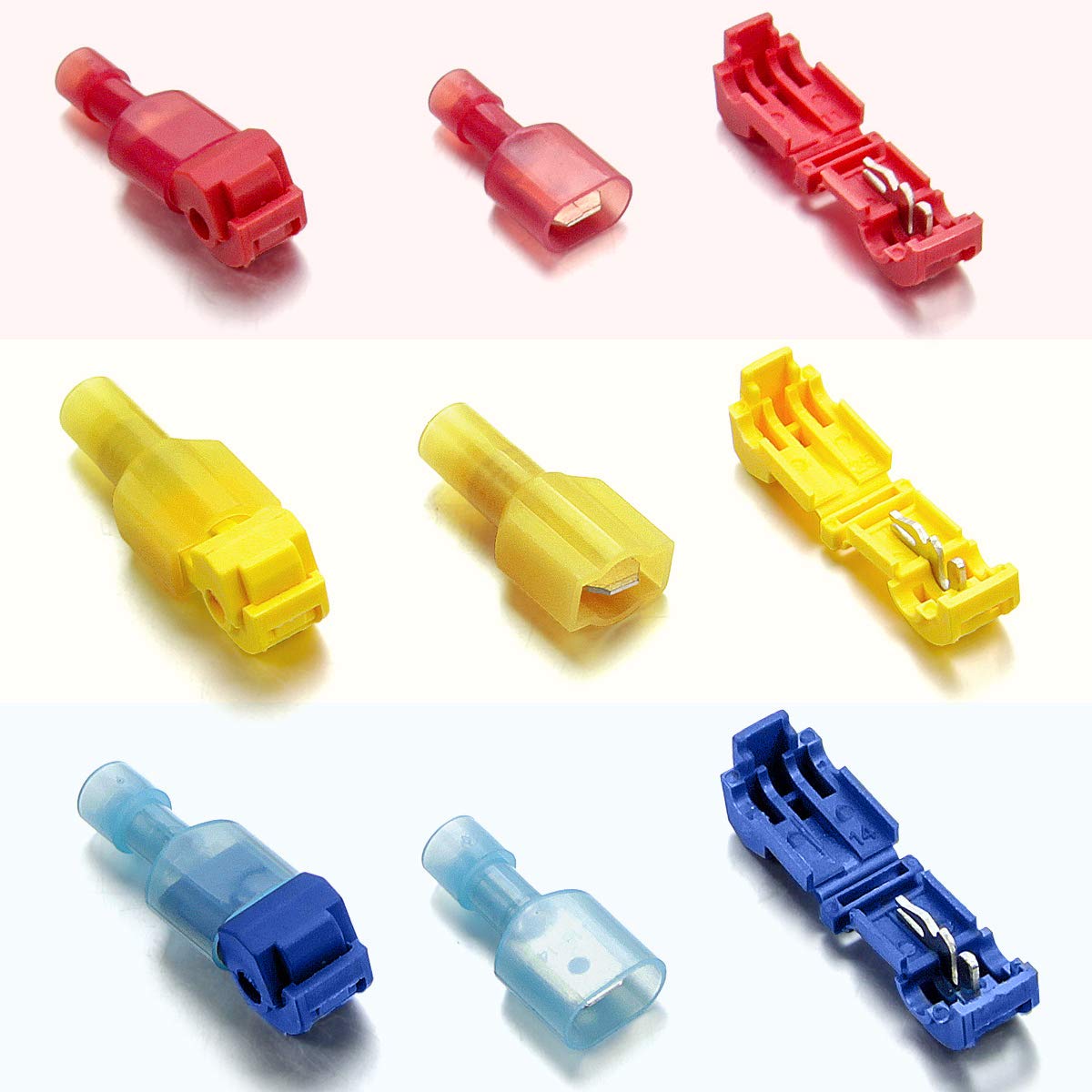 Qibaok 240 PCS T-Tap Wire Connectors Self-Stripping Quick Splice Electrical Terminals and Nylon Insulated Male Quick Disconnect Spade Terminals Kit: Industrial & Scientific