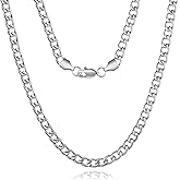 FOSIR Stainless Steel Cuban Link Chain for Men, Silver/18k Gold Plated Necklace Chain for Men, 5mm/7mm/9mm Mens Chains Necklaces, 18"-30"