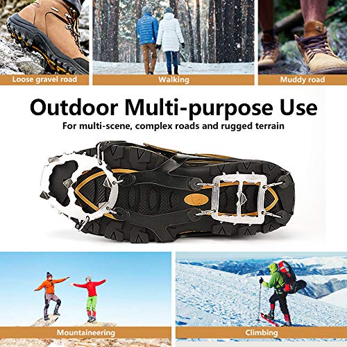 Cosyzone Traction Cleats Micro Ice Spikes for Shoe/Boots Safe for Walking, Jogging, Climbing and Hiking(M