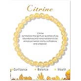 Crystal Bracelet for Women Spiritual 6mm Natural Stone Bracelets Handmade Stretch Crystal Beaded Bracelets Energy Gemstone Bracelet Healing Bracelet Crystal Jewelry for Women Men