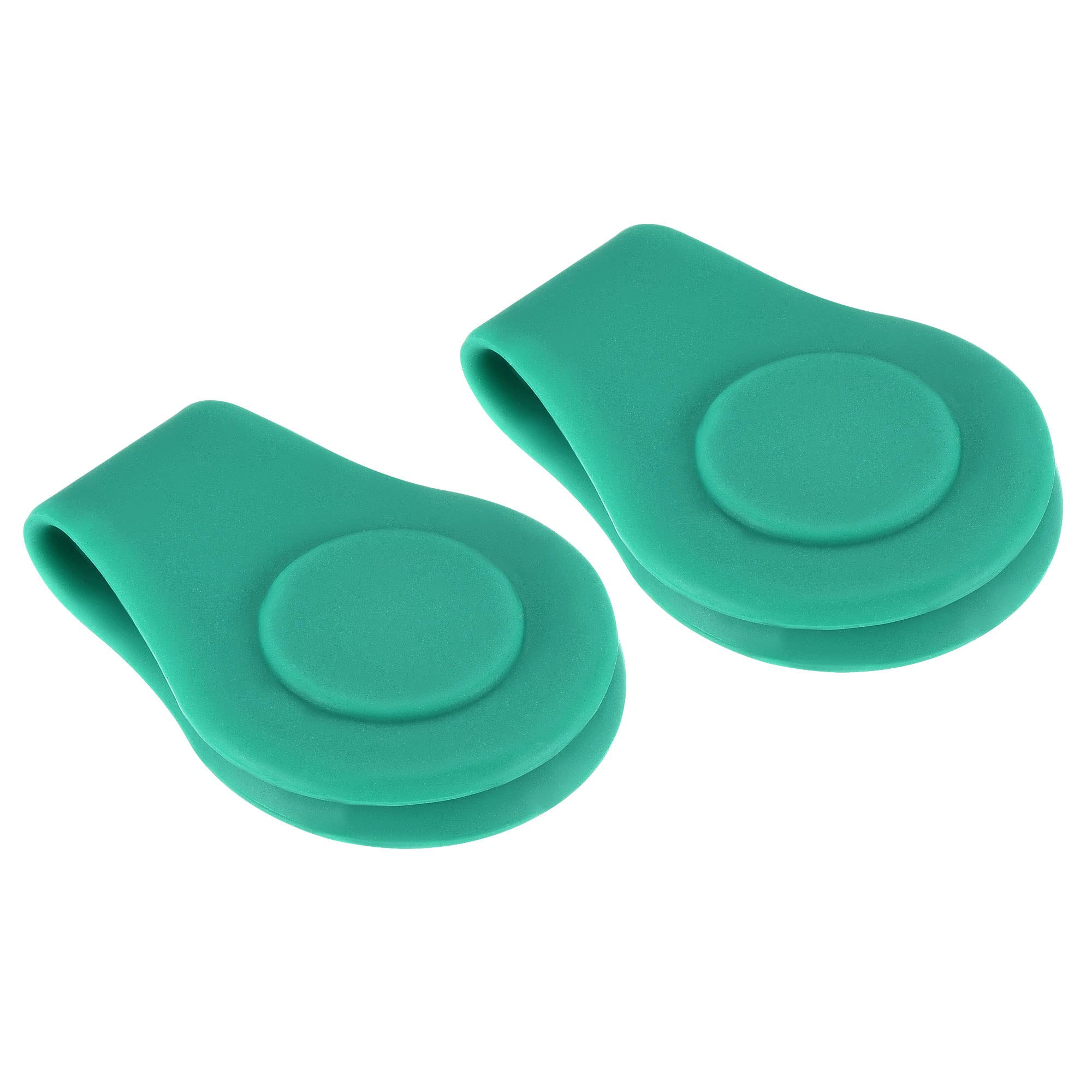 PATIKIL Golf Hat Clip, 2 Pack Silicone Cap Clamp with Magnetic Removable Ball Marker Holder for Golfer Women Men, Green