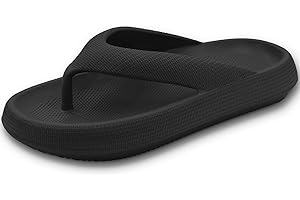 KIJUKI Flops for Women Men Pillow Soft Slides Sandals Cushion Beach Flip Flops EVA Comfy Bath Spa Walking Sandals