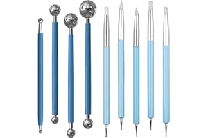 DIYOOHOMY 9 Pcs Polymer Clay Tools, Ball Stylus Silicone Sculpting Tools for Pottery Rock Dot Painting Nail Art Blending Clay Carving Ceramic Drawing DIY Craft Modeling