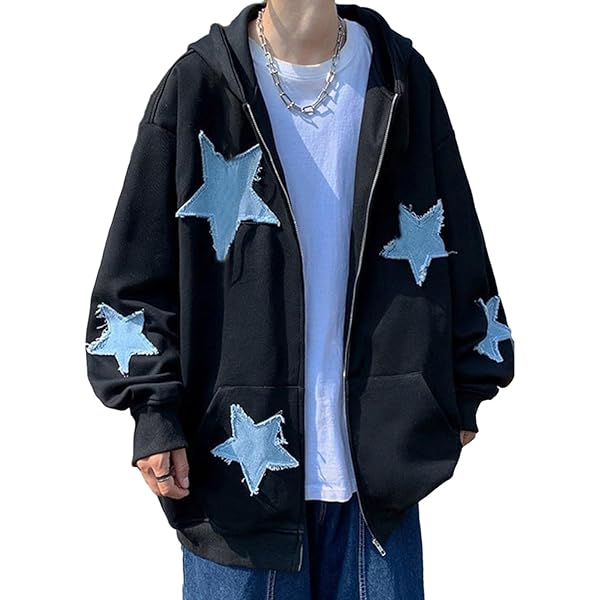 Amazon.com: Seyurigaoka Women Y2K Star Zip Up Hoodie Retro