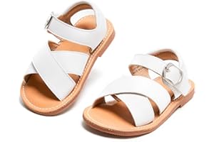 Kolan Girl's Open Toe Princess Flat Sandals Summer Casual Toddler Flowers Girls Sandals