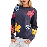 ee:Some Floral Round Neck Long Sleeve Sweater