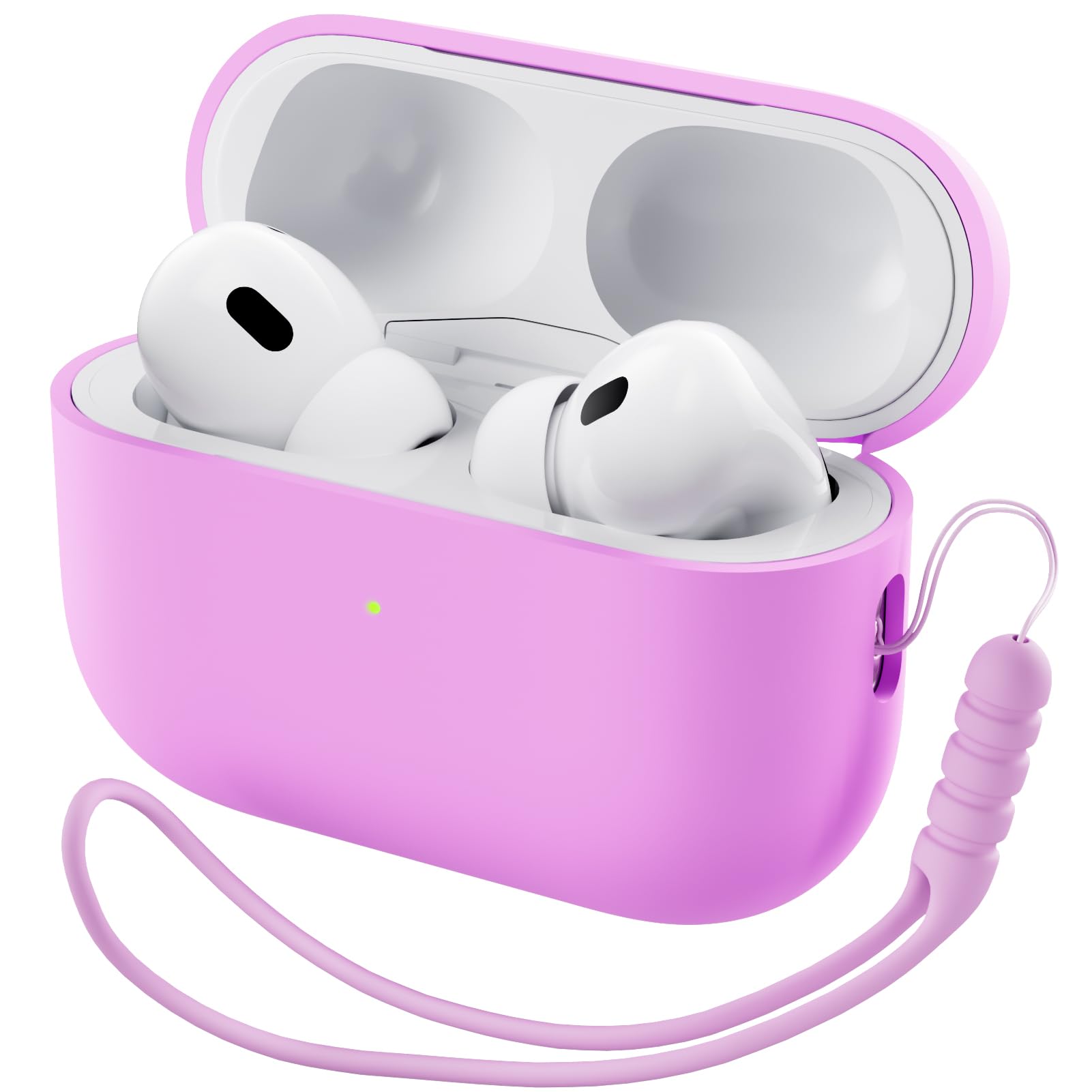 Photo 1 of ORNARTO Compatible with AirPods Pro 2 Case 2022, Full Protective Hybrid Silicone for AirPods Pro 2nd Generation Case, Front LED Visible Skin Cover-Cherry Blossom