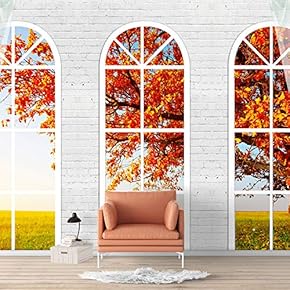 Wall Murals for Bedroom Vies from French Window Design Removable Wallpaper Peel and Stick Wall Stickers - 66x96 inches