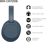 Sony WH-CH720N Wireless Noise Cancelling Headphones Bluetooth Blue 50hr Battery view 2