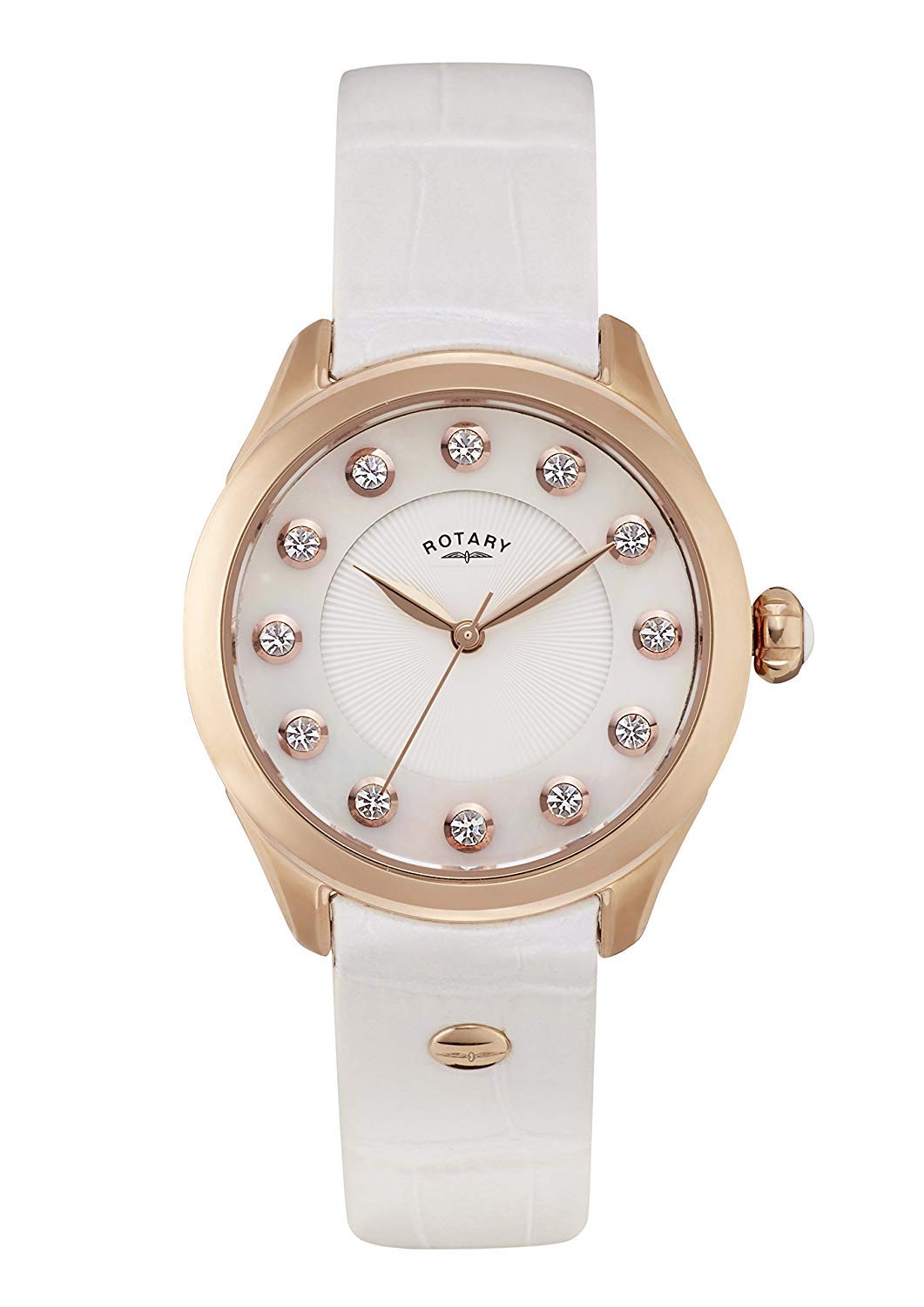 Rotary Ladies Rose Gold Stone Set Dress Watch LS012/W/41