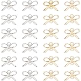 GOMAKERER 24 Pcs Bowknot Alloy Charms, Golden and Silver Bow Dangle Charms Brass Connector Pendants for Jewelry Making Valentine's Day Accessories Wedding Favours Finding Supplies