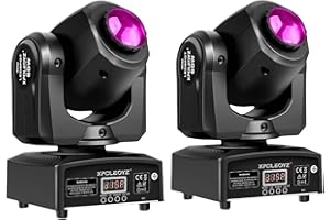 Stage Lights Moving Head Lights 8 Gobos 8 Colors 11 Channels 60W Spotlights DMX 512 with Sound Activated for Wedding DJ Party