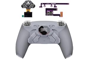 eXtremeRate SPARK Back Paddles Kit for PS5 Controller BDM-030 040 050, OLED Display + Clicky Trigger Stops + Ergonomic Rubber