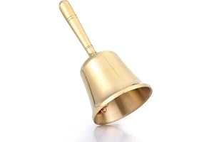 Homelavie Solid Brass Small Hand Call Bell - Wedding, Seniors, Teacher, Dinner, Tibetan, Meditation Bell - Gift for Bedridden