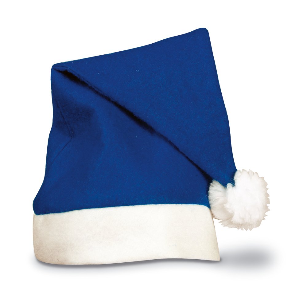 eBuyGB Pack of 10 Adults Unisex Festive Christmas Santa Hat (Blue)