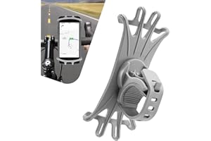 Jewkot 1 PC Bike Phone Mount, 180 Degree Rotation Silicone Handlebar Phone Mount, Universal Cycling Navigation Phone Holder, for Most Bike Electric Vehicle Motorcycle (Gray)