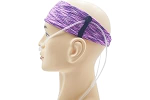 MAGNEECH Comfortable Ear Protectors for Oxygen Tubing - Cannula Headband Hairband | Elevate Your Oxygen Experience, Secure Fit to Prevent Ear Soreness (Purple stripes)