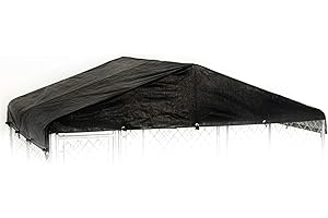 WeatherGuard 10 by 10 Feet Black Extra Large All Season Outdoor Waterproof Fully Enclosed Dog Run Kennel Cover with Sturdy Elastic Cords