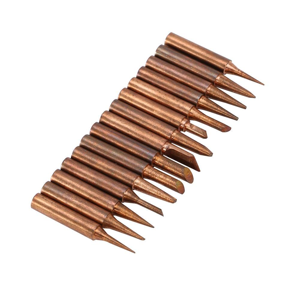 Soldering Tips, 15pcs/set Lead-free Copper 900M-T Iron Solder Tip For 936,937,938,969,8586 Soldering Station