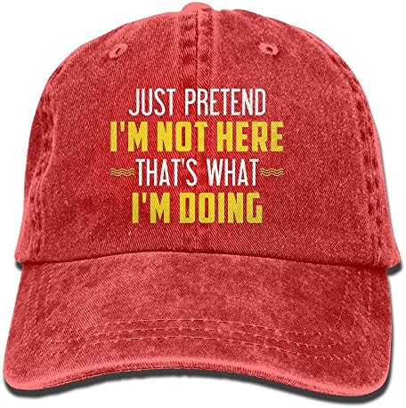 Oopphhggsa Unisex Just Pretend I'm Not Here Low Profile Bowler Red