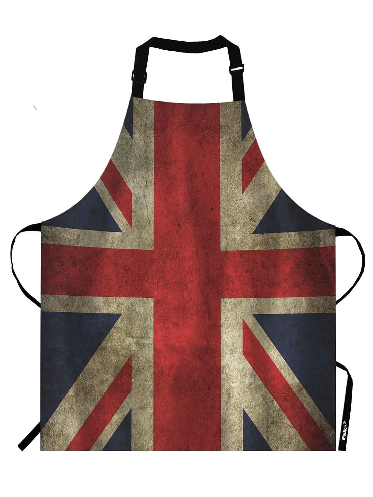Moslion Vintage UK Flag Apron, Adjustable Neck Bib for Men Women, Suitable for Kitchen Cooking Waitress Chef