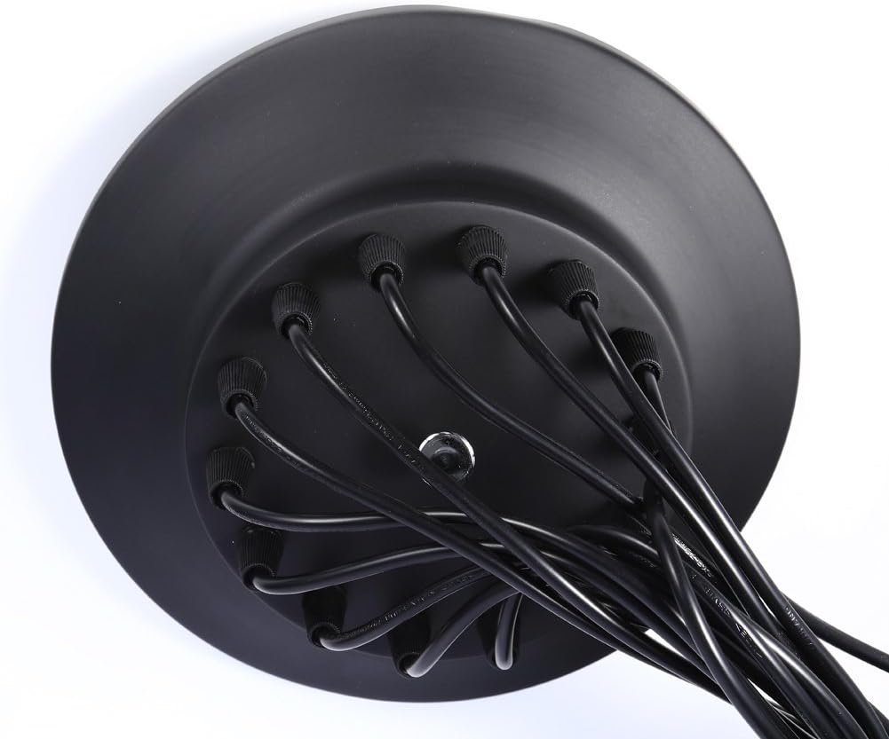 Fuloon Vintage Edison Multiple Ajustable DIY Ceiling Spider Lamp Light Pendant Lighting Chandelier Modern Chic Industrial Dining with Romote Control (14 Head Cable 200cm/78.7inch Each) - - 