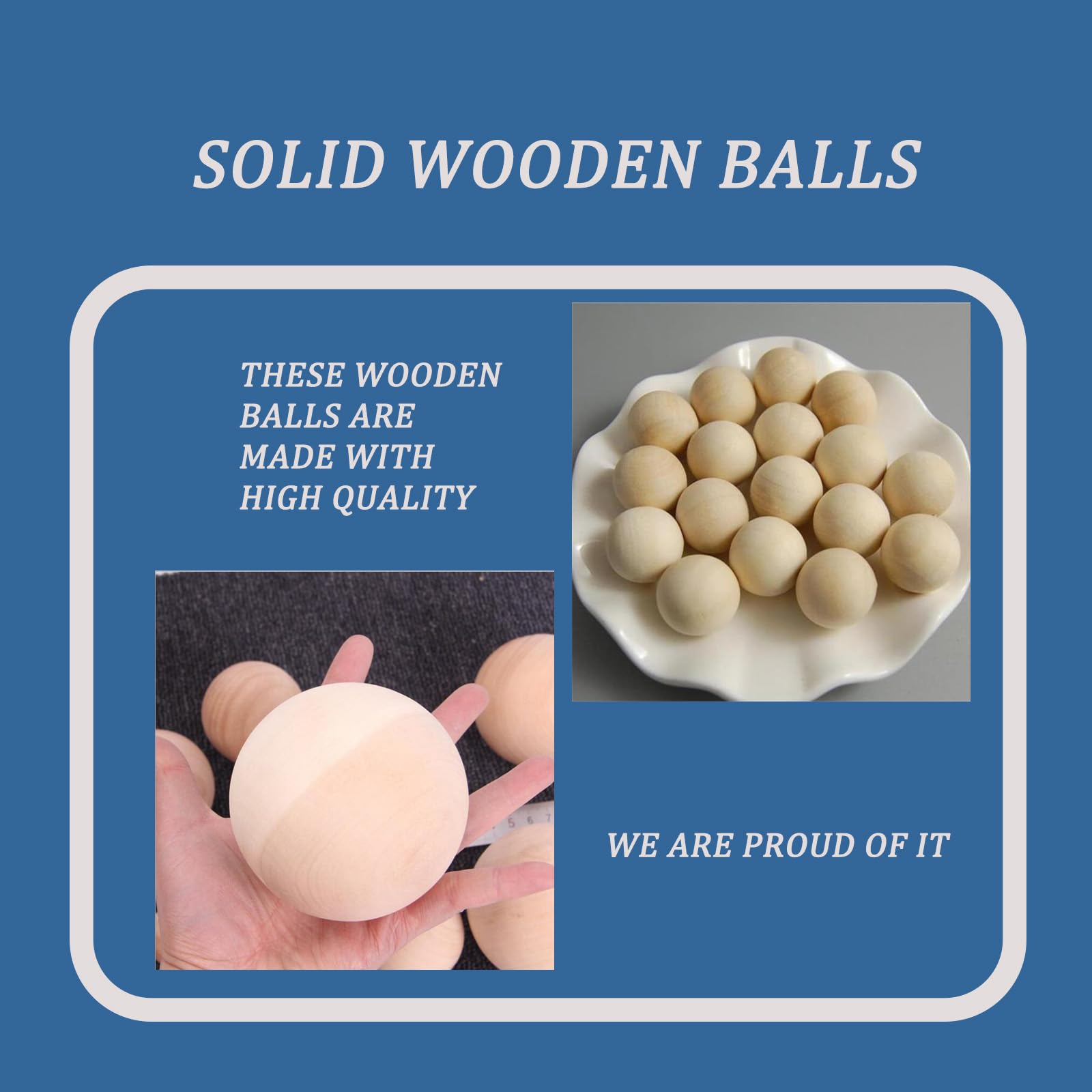 2 inch /5cm Wooden Round Ball Unfinished Natural Wood Ball DIY Decorative Balls Diameter for Arts and Crafts, 5PCS