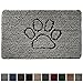 GORILLA GRIP Dog Doormat, Absorbent Doormats for Muddy Dogs Paws, 48x30 Machine Washable Soakstopper Rugs, Cleaner Floors, US Designed Pet Bed Door Mat, Indoor Entrance Pets Rug, Paw Gray