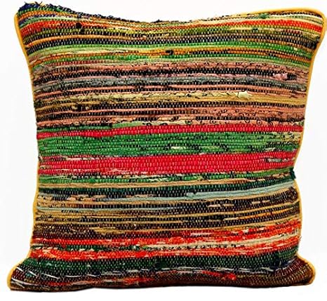 Buy Trade Star 16x16 Rag Rug Cushion Cover Handloom Recycled