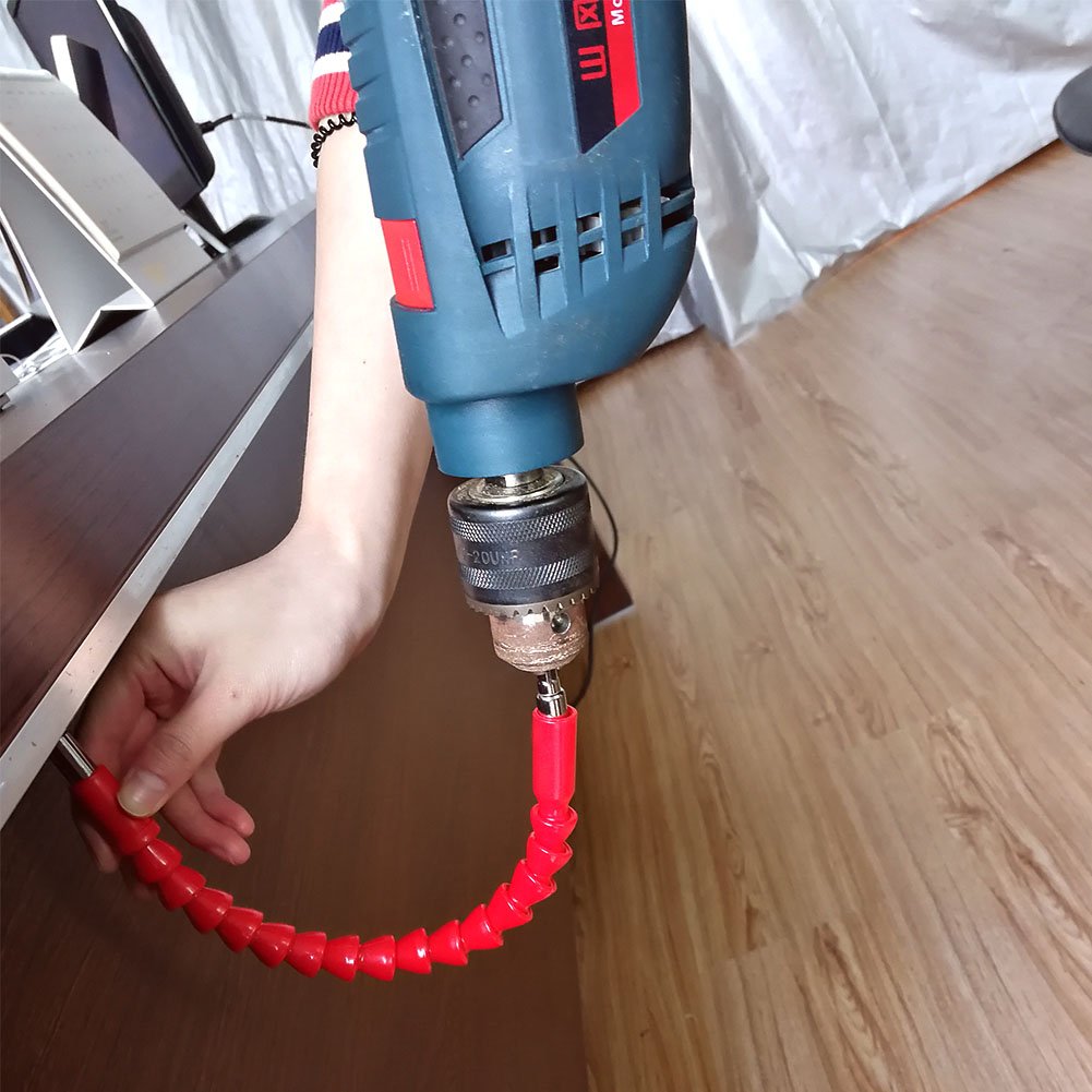 DR. Machinist 2Pcs 11.8 Inch Flexible Extension Screw Drill Bit Holder with Magnetic Quick Connect Shaft Tip, Hexagon Drill Connection Size of 1/4 Inch