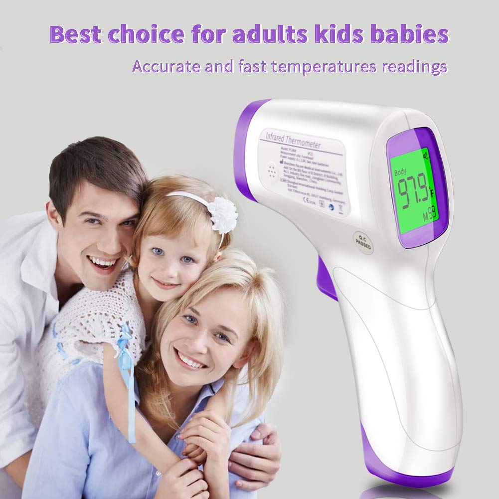 Forehead Thermometer for Adults, Digital Non Contact Infrared Thermometer for Kids, Baby with Instant Accurate Reading , Fever Alarm: Industrial & Scientific