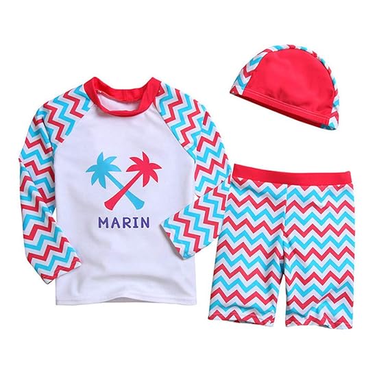 baby swimsuit and cap