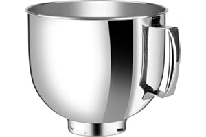 Kltchonald Stainless Steel Bowl,5 QT,Silver,Polished,Compatible with Kitchenaid Artisan&Classic Series,1 Pcs Kit