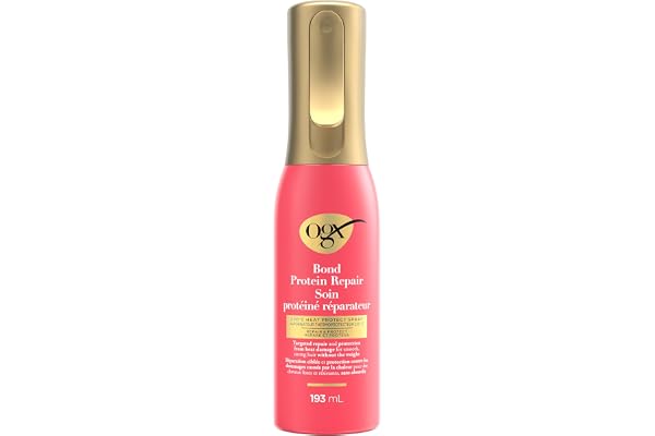 OGX Repair & Protect Bond Protein 230°C Heat Protect Spray, Thermal Protection Spray for Targeted Damage Repair & Protection