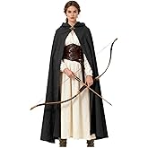 Joukavor Renaissance Cloak with Hood Medieval Cape for Women Men Halloween